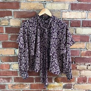 Zara Tied Print Blouse